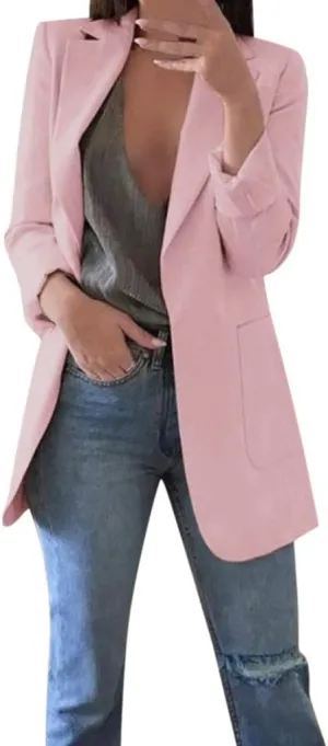 2024 Blazer for Women Trendy Business Casual Jackets Long Sleeve Open Front Cardigan Work Suit Fall Fashion Blazer