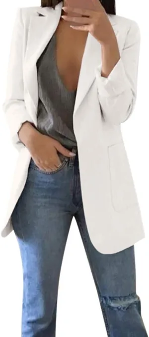 2024 Blazer for Women Trendy Business Casual Jackets Long Sleeve Open Front Cardigan Work Suit Fall Fashion Blazer