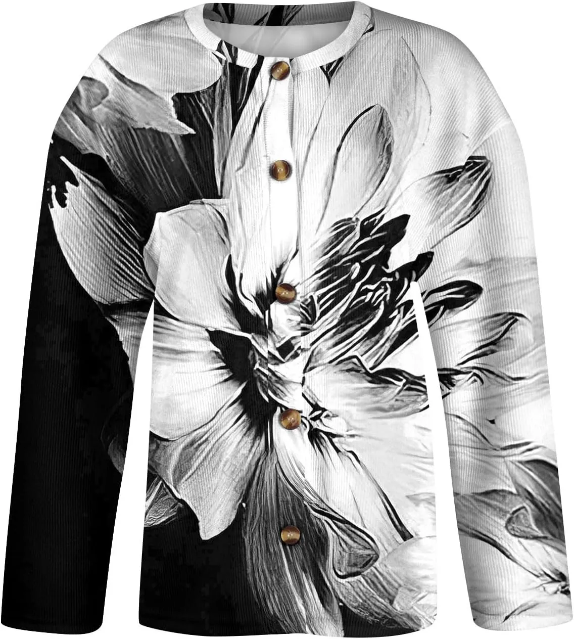 2024 Women's Fashion Solid Colour Long Sleeve Knitted Cardigan Button Up Jacket
