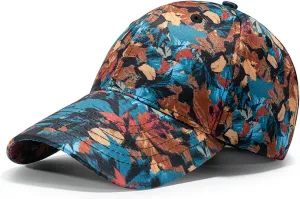 3D Print Baseball Cap Outdoor Hunting Adjustable Structured Hat for Unisex Leaves