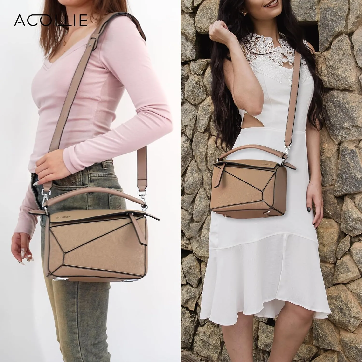 ACOLLIE the unique design crossbody bag is fashionable, stylish, soft, French essence, fashionable and popular bags