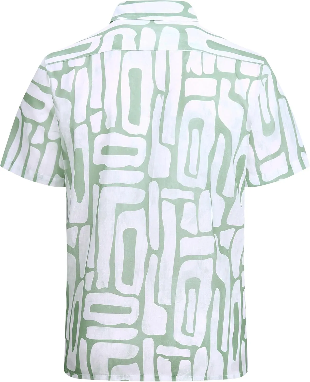 Alex Vando Mens Print Linen Cotton Shirts Short Sleeve Casual Summer Beach Hawaiian Shirt for Men