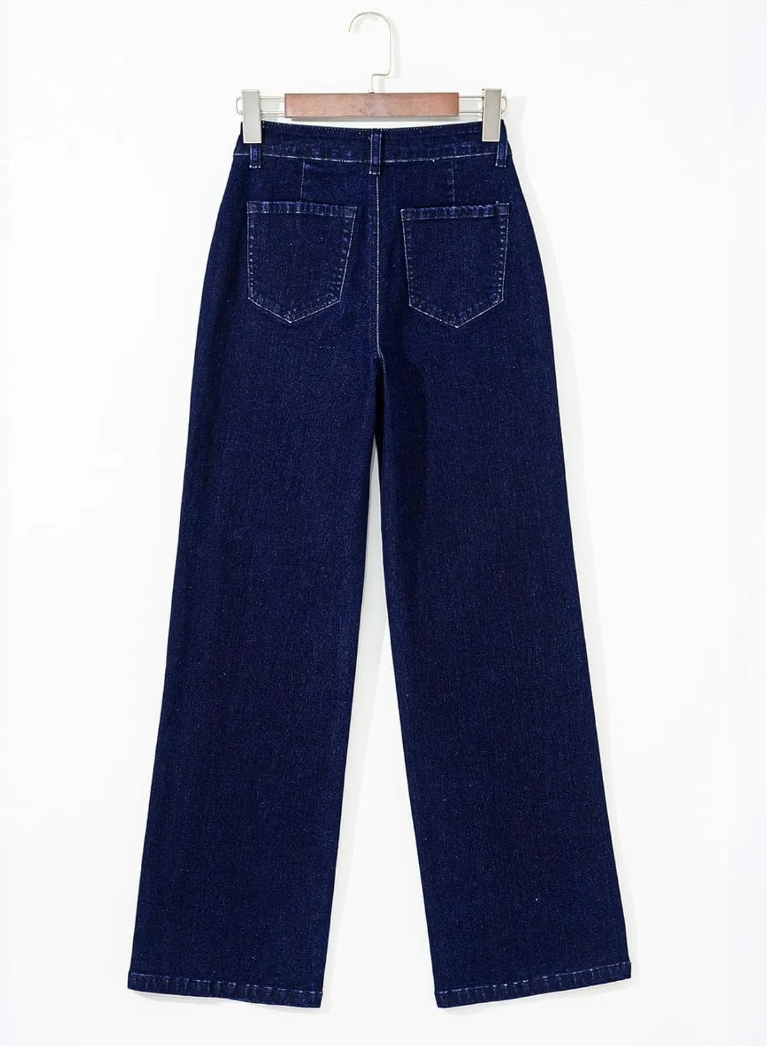 Astylish Womens High Waisted Jeans Stretchy Wide Leg Straight Trendy 2025 Summer Ankle Denim Pants No Front Pockets
