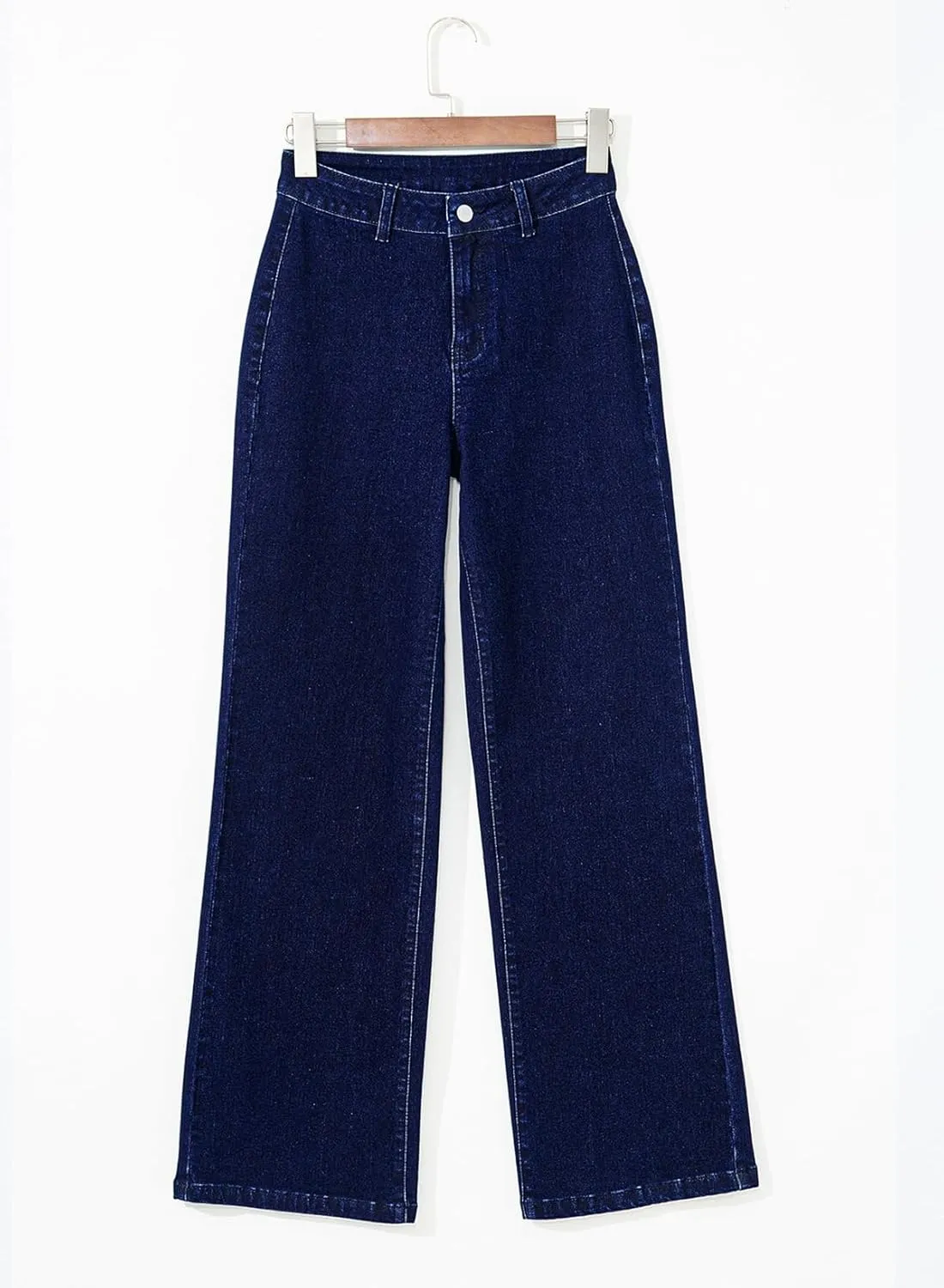 Astylish Womens High Waisted Jeans Stretchy Wide Leg Straight Trendy 2025 Summer Ankle Denim Pants No Front Pockets