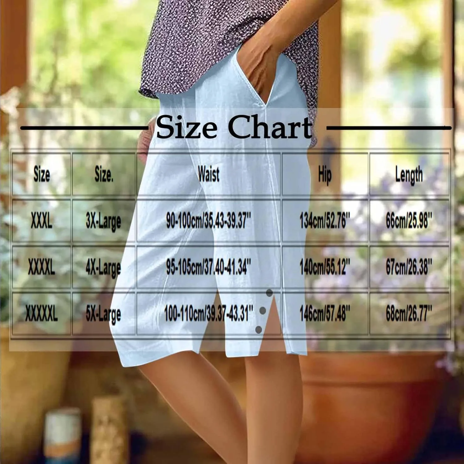Bermuda Shorts for Women Knee Length Elastic Waist Linen Capris Casual Summer Straight Leg Beach Shorts