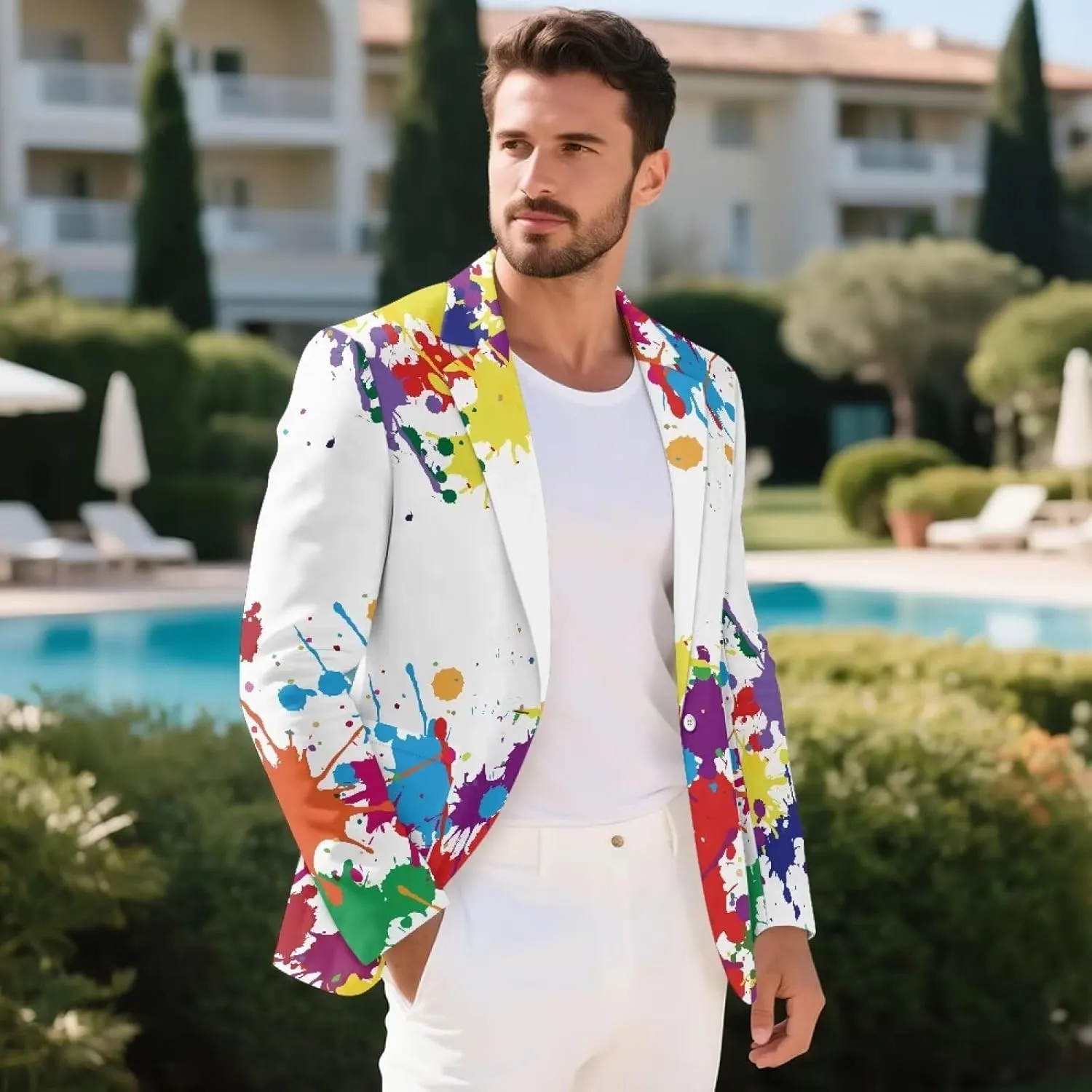Blazer for Men Casual Suit Jacket Slim Fit Men's Suit Outfit Notch Lapel Sport Coats & Blazers Size S-5XL