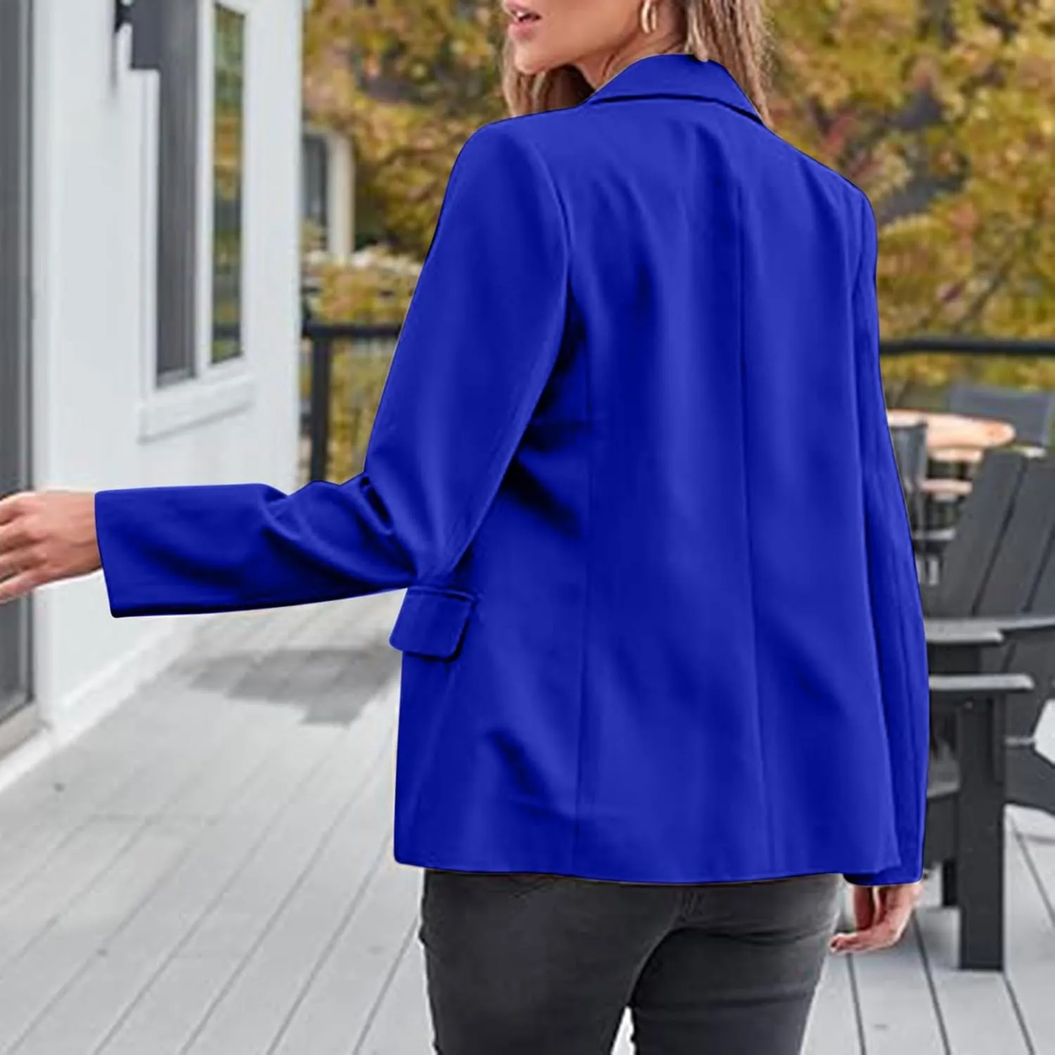Blazers for Women Dressy Casual Open Front Long Sleeve Work Office Suit Jackets Elegant Button Lapel Business Blazer