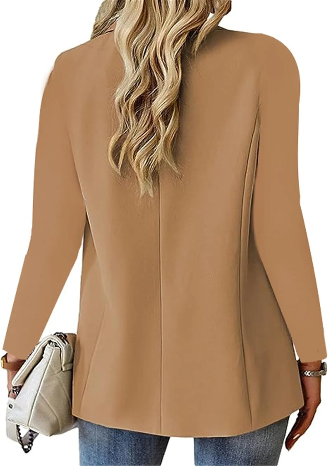 Blazers for Women Long Sleeve Business Casual Jacket Suit Open Front Lapel Stretch Slim Fit for Work Office