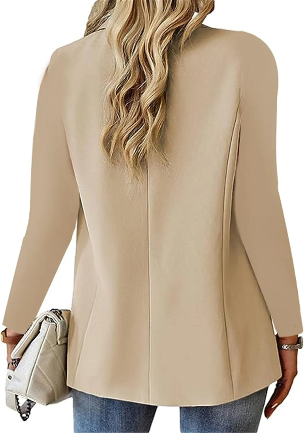 Blazers for Women Long Sleeve Business Casual Jacket Suit Open Front Lapel Stretch Slim Fit for Work Office