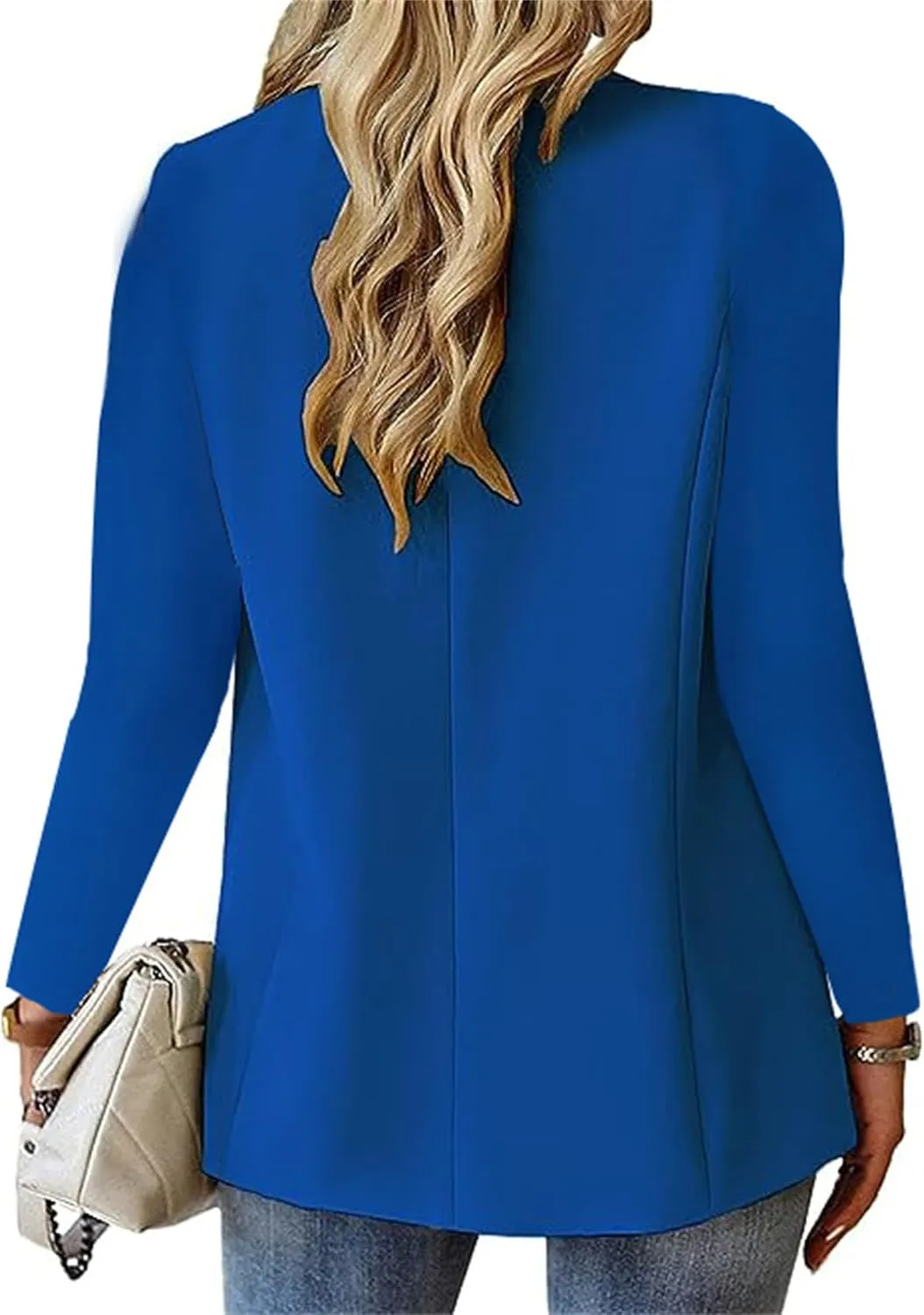Blazers for Women Long Sleeve Business Casual Jacket Suit Open Front Lapel Stretch Slim Fit for Work Office