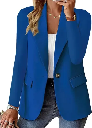 Blazers for Women Long Sleeve Business Casual Jacket Suit Open Front Lapel Stretch Slim Fit for Work Office