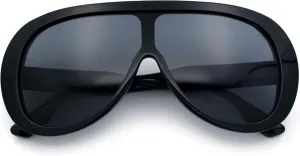 Bold Oversized Shield Thick Plastic Retro Racer Fashion Sunglasses