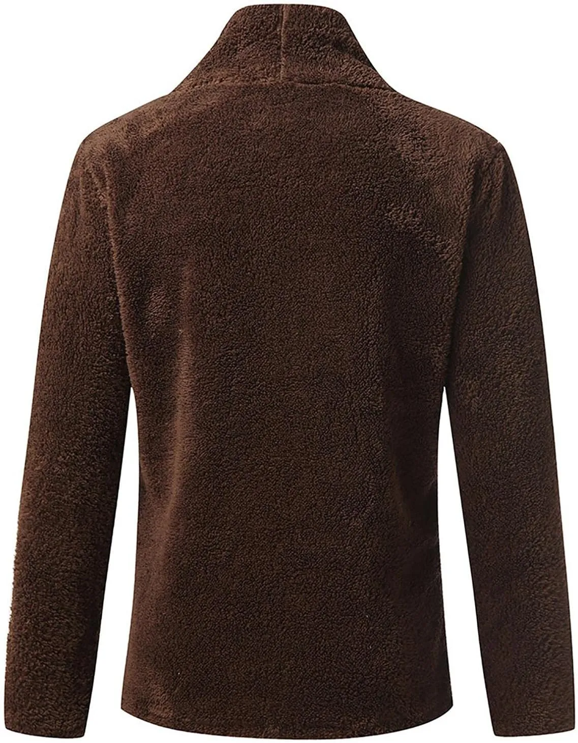 Burband Mens Winter Warm Fleece Jackets Sherpa Fleece Open Front Shawl Collar Cardigans Fuzzy Button Down Kimono Cloaks
