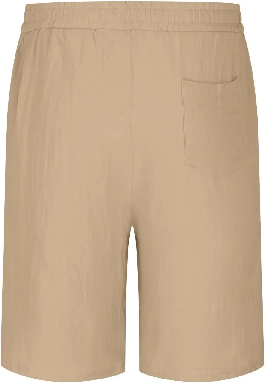 Business Shorts for Men knee-length Stylish Trunks Short Pants Trouser Breathable Slim Fit Straight Trunks Pants