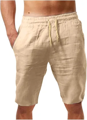 Business Shorts for Men knee-length Stylish Trunks Short Pants Trouser Breathable Slim Fit Straight Trunks Pants