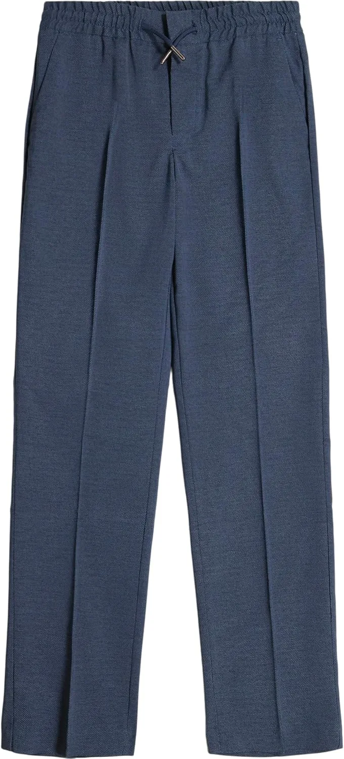 Calvin Klein Boys' Flat-Front Suit Dress Pant, Drawstring Closure