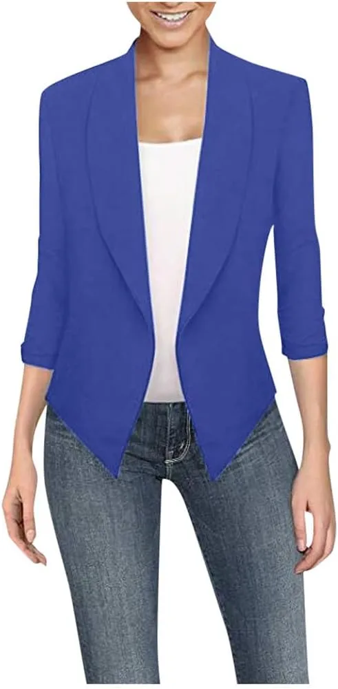 Casual Blazers for Women's Business Casual Lapel Collar Oversized Suit Blazers Long Sleeve Slim Fit Work Jacket Tops