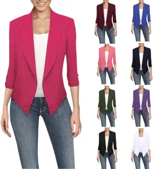 Casual Blazers for Women's Business Casual Lapel Collar Oversized Suit Blazers Long Sleeve Slim Fit Work Jacket Tops