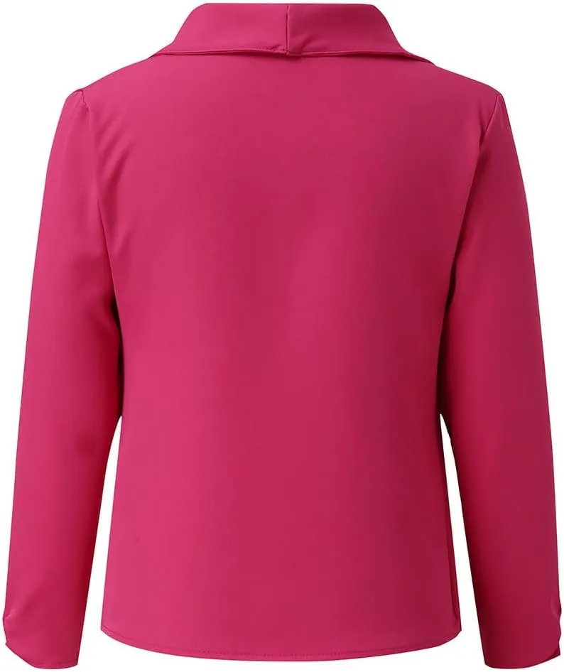 Casual Blazers for Women's Business Casual Lapel Collar Oversized Suit Blazers Long Sleeve Slim Fit Work Jacket Tops
