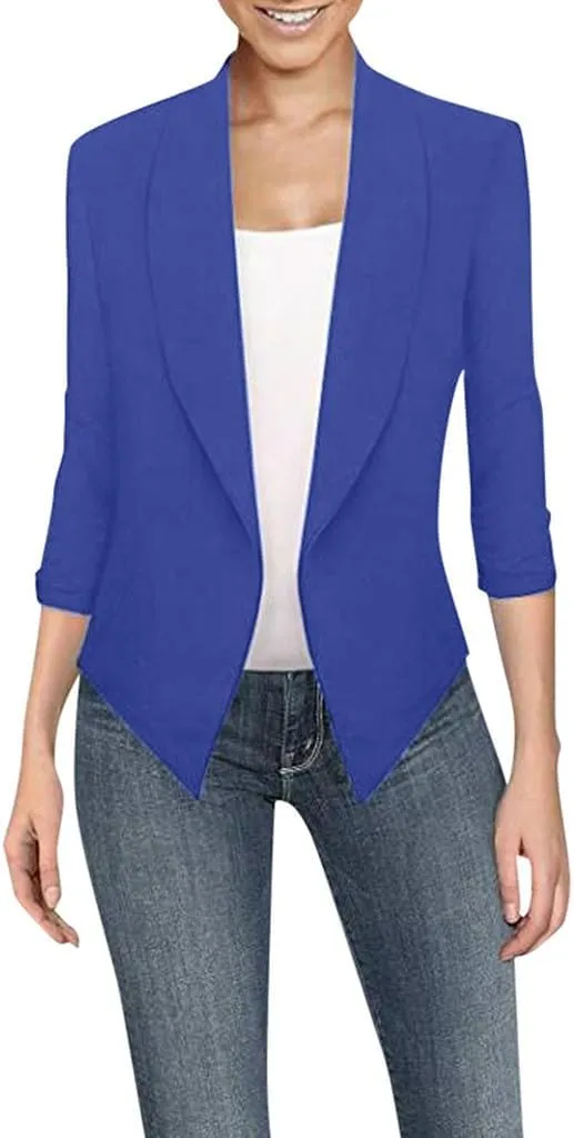 Casual Blazers for Women's Business Casual Lapel Collar Oversized Suit Blazers Long Sleeve Slim Fit Work Jacket Tops