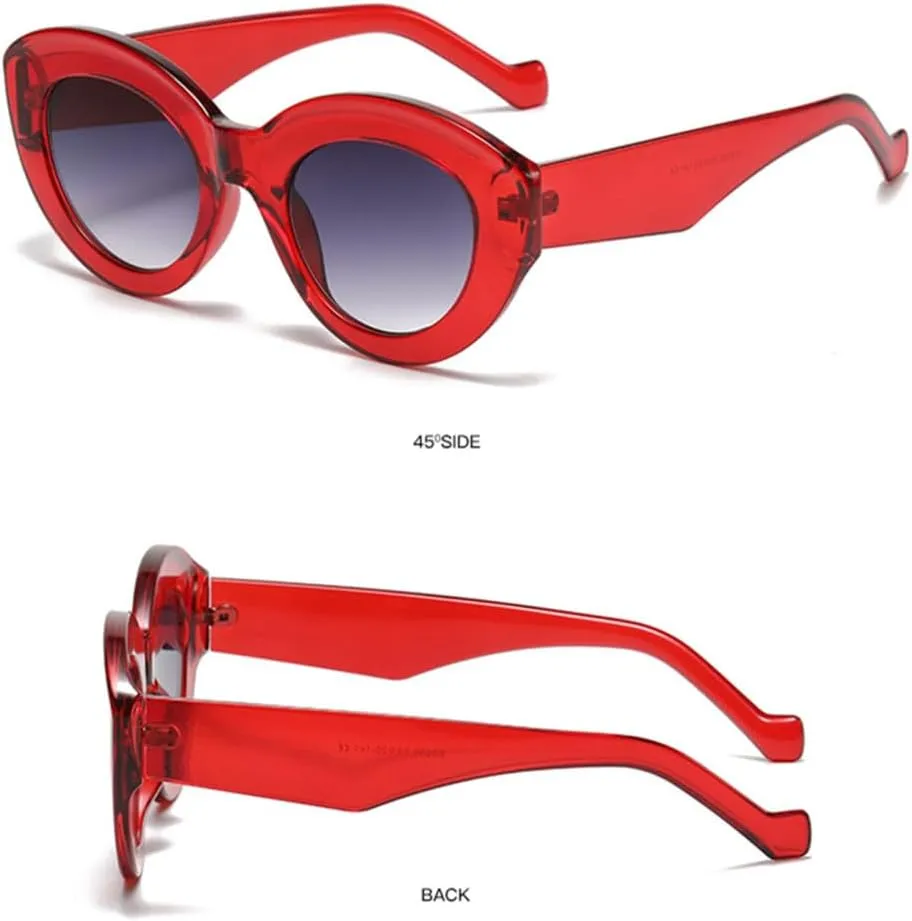 Cat Eye Sunglasses Women Oval Striped Sunglasses Lady Vintage Shades Eyewear