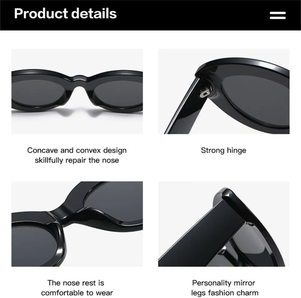 Cat Eye Sunglasses Women Oval Striped Sunglasses Lady Vintage Shades Eyewear