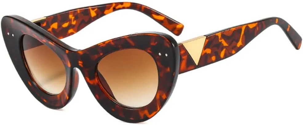 Cat Eye Sunglasses Women Vintage Glasses Goggles Ladies Flat Mirror