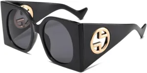 Cat Eye Super Big Square Sunglasses Women Vintage Oversized Sun Glasses Summer Outdoor Shades Hollow
