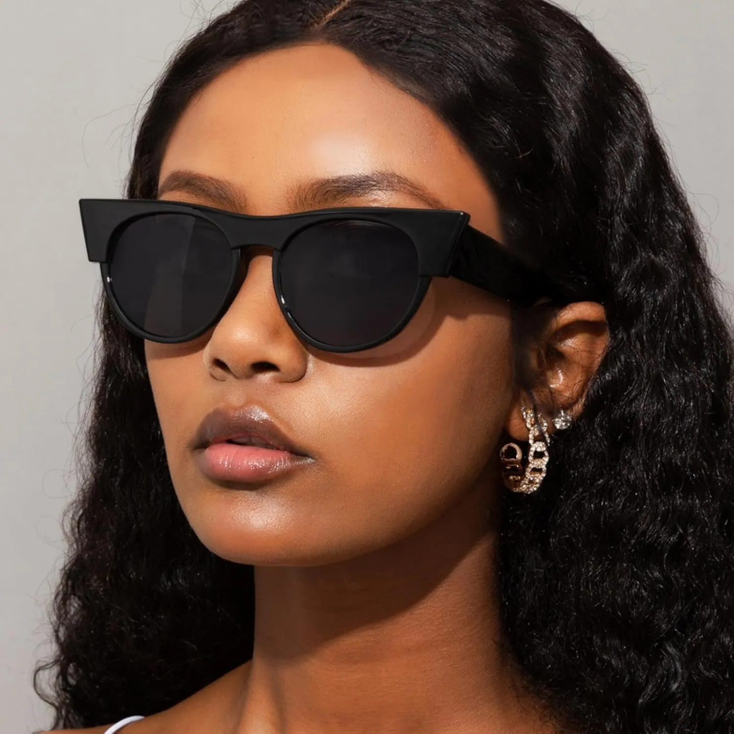 Cat Eye Vintage Sunglasses for Women Punk Uv400