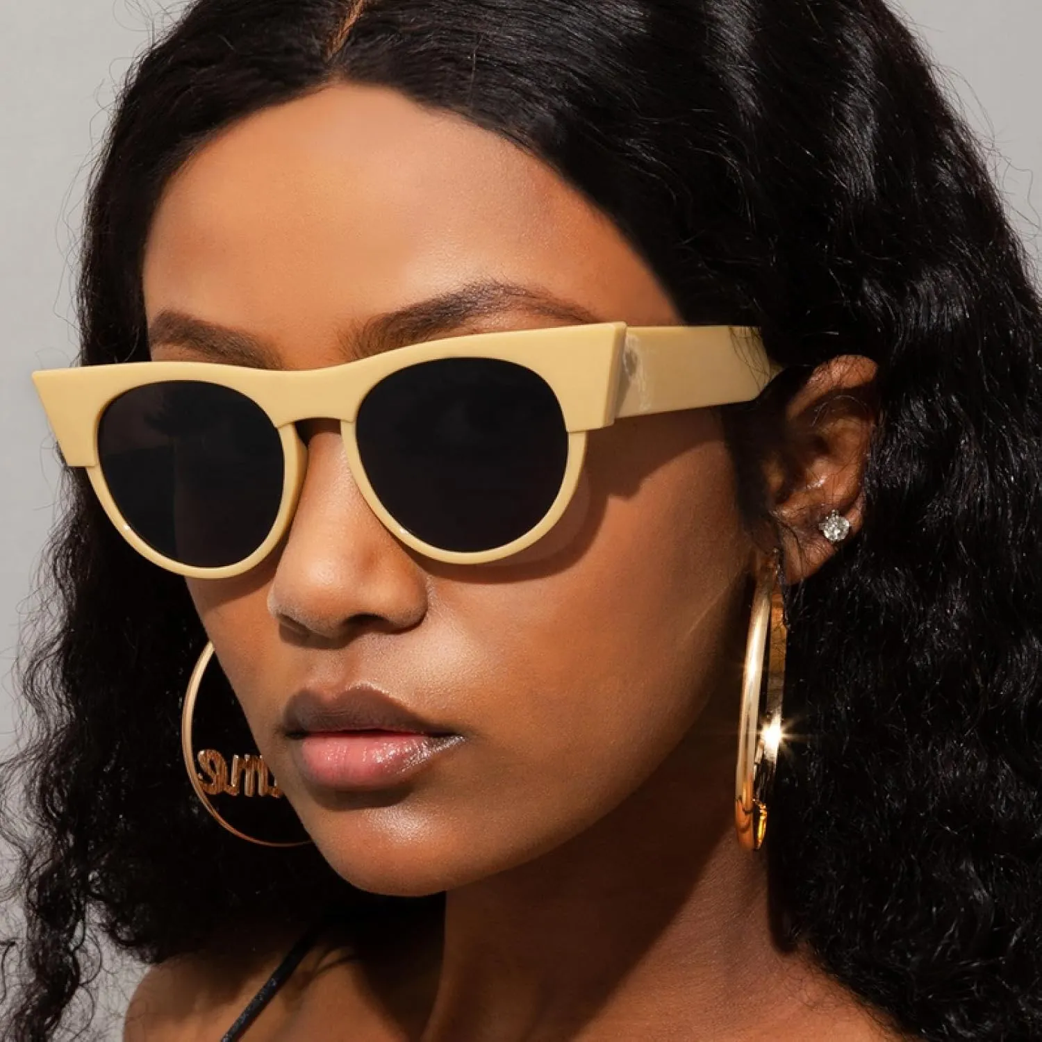 Cat Eye Vintage Sunglasses for Women Punk Uv400