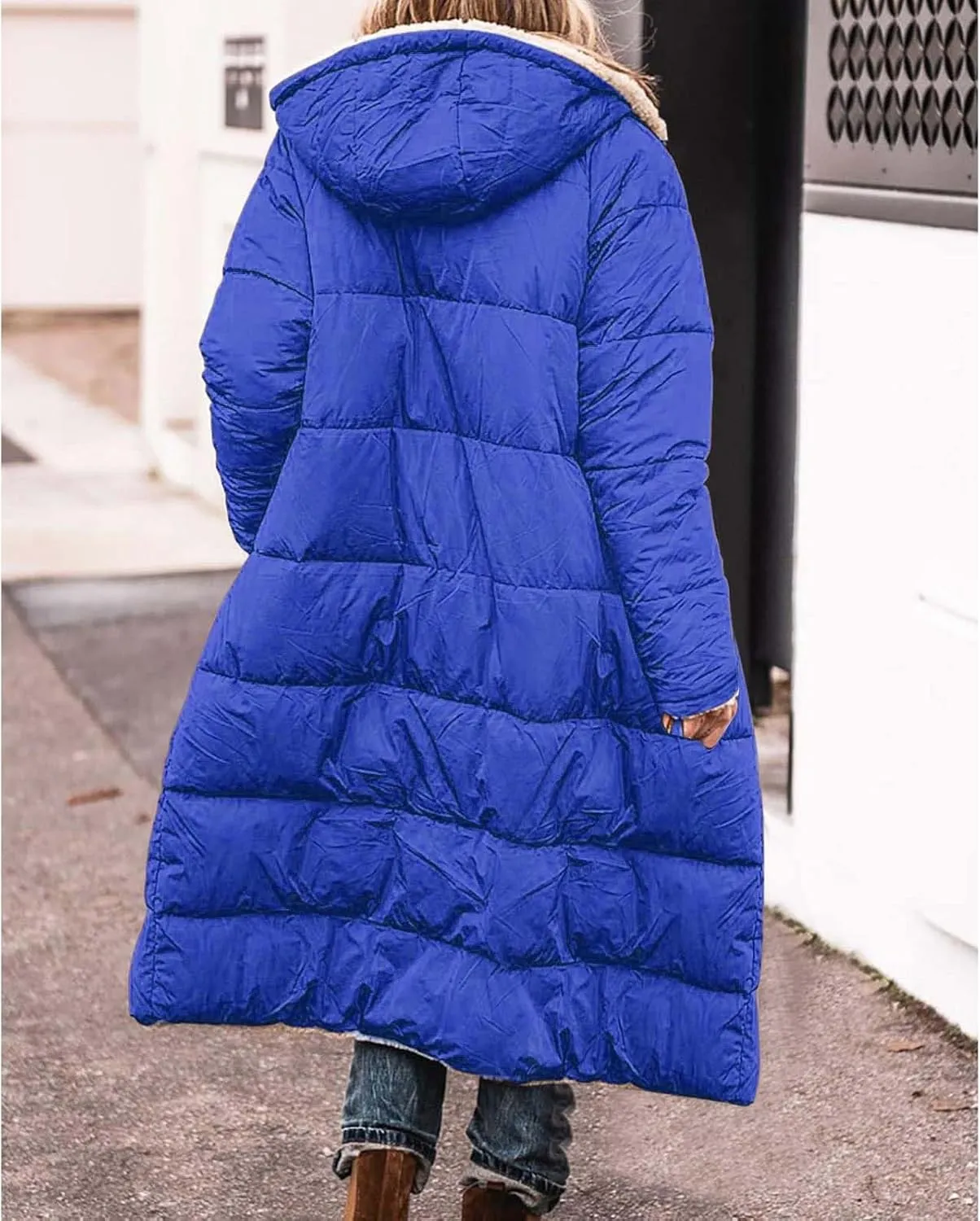 Coat Parka Jacket Xs-Xxl Fleece Lined Long Sleeve Outwear Full Zipper Solid Coat Winter Warm Women Long Quilted Coat