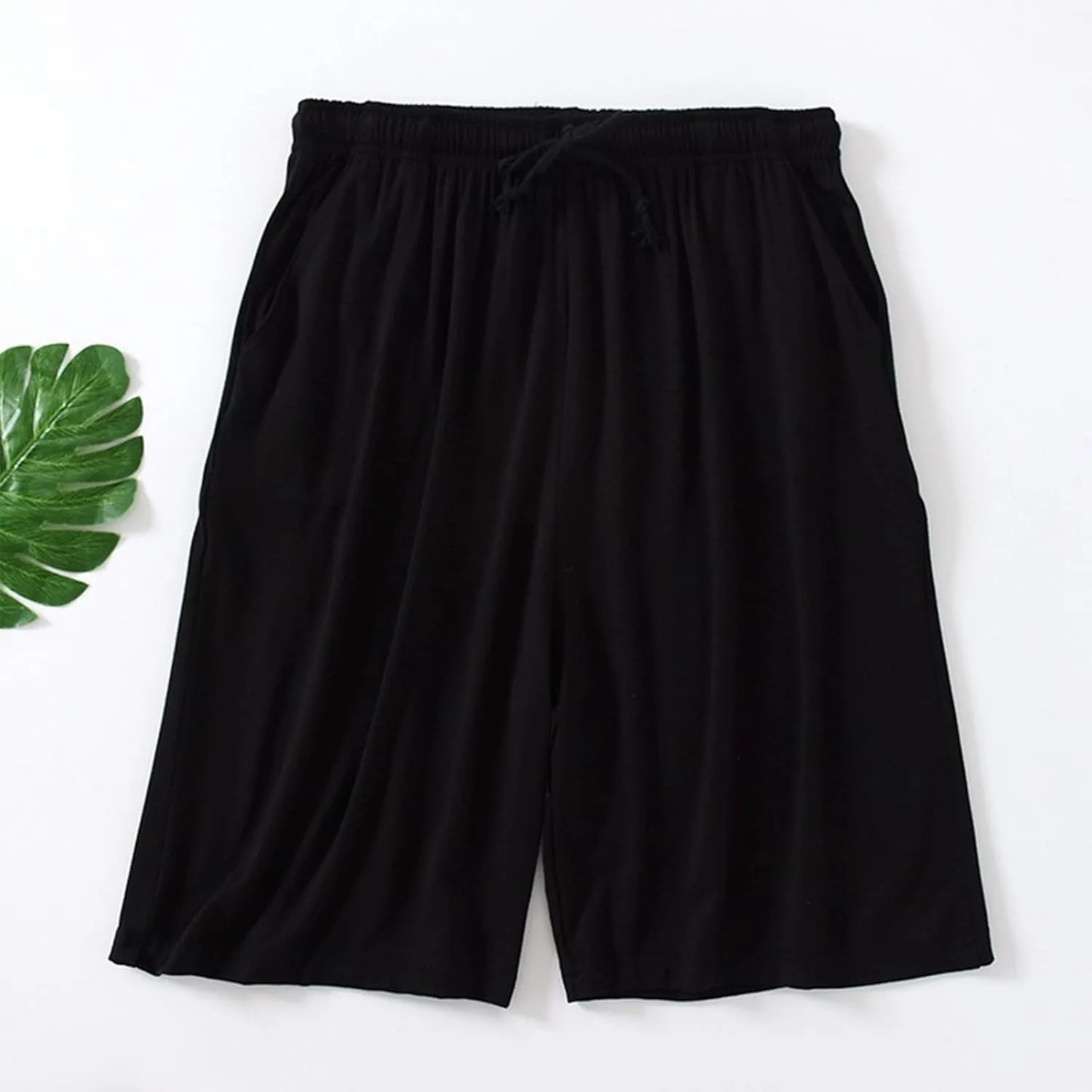 Cotton Mens Casual Shorts Elastic Waist Drawstring Lounge Shorts for Summer or Daily Comfort(Available in Plus Size)