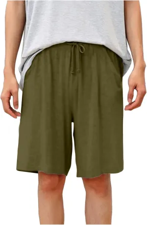 Cotton Mens Casual Shorts Elastic Waist Drawstring Lounge Shorts for Summer or Daily Comfort(Available in Plus Size)