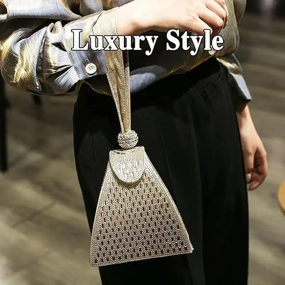Crystal Pyramid Handbag, Rhinestones Luxury Evening Bags, Fashion Evening Handbag Purse, Cocktail Wedding Engagement Bag