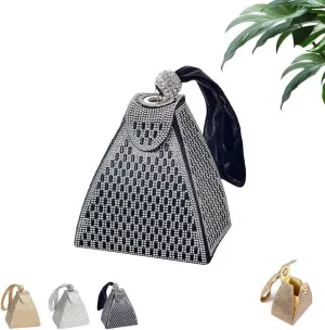 Crystal Pyramid Handbag, Rhinestones Luxury Evening Bags, Fashion Evening Handbag Purse, Cocktail Wedding Engagement Bag