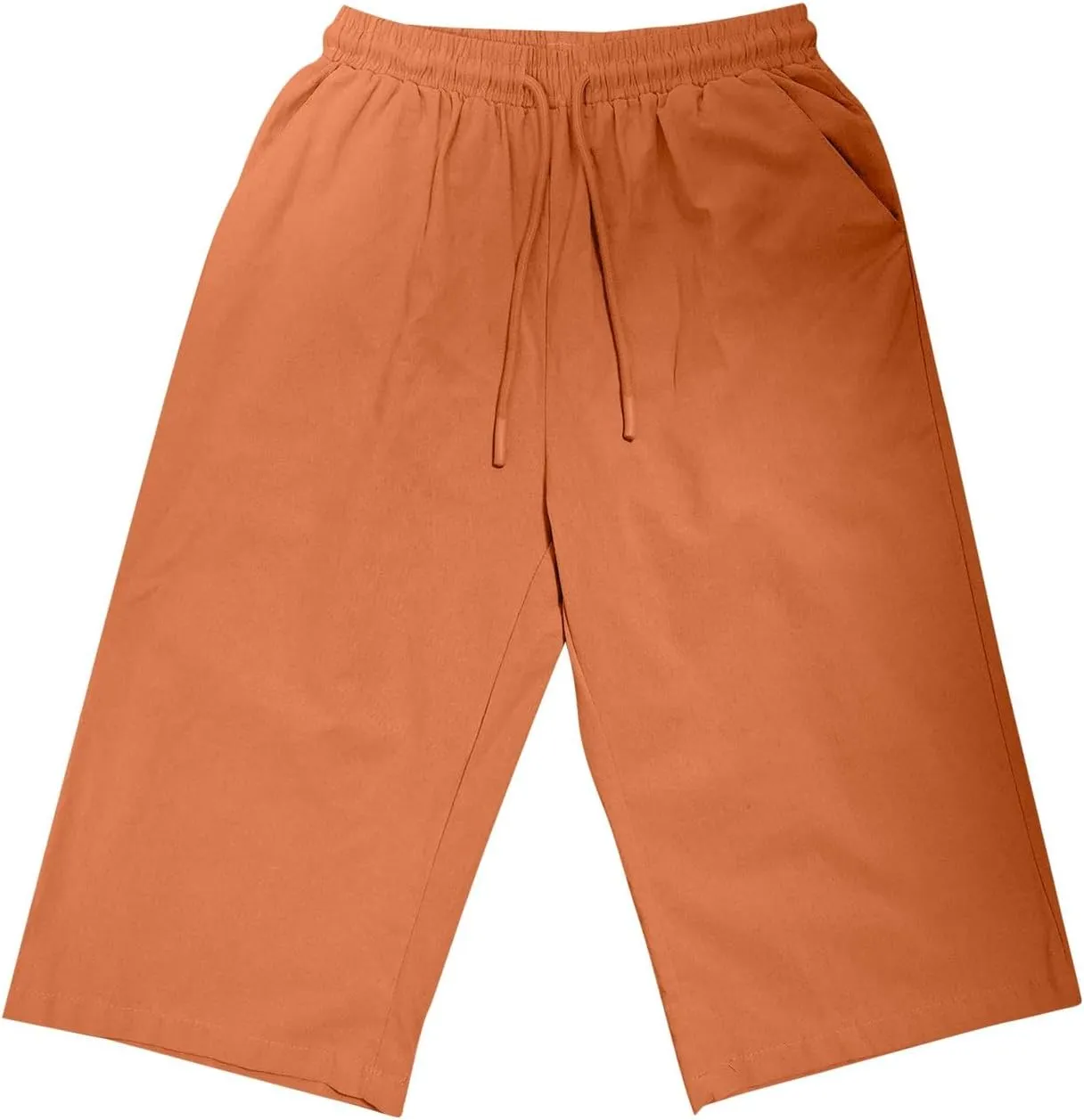 DDAPJ pyju Linen Bermuda Shorts for Women Summer Casual High Waisted Shorts Loose Drawstring Waist Beach Shorts with Pockets