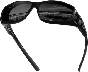 DUCO Fit Over Sunglasses for Men and Women Polarized UV400 Protection Wrap Around Driving Oversized Shades DC8968
