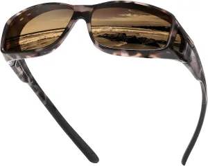 DUCO Fit Over Sunglasses for Men and Women Polarized UV400 Protection Wrap Around Driving Oversized Shades DC8968