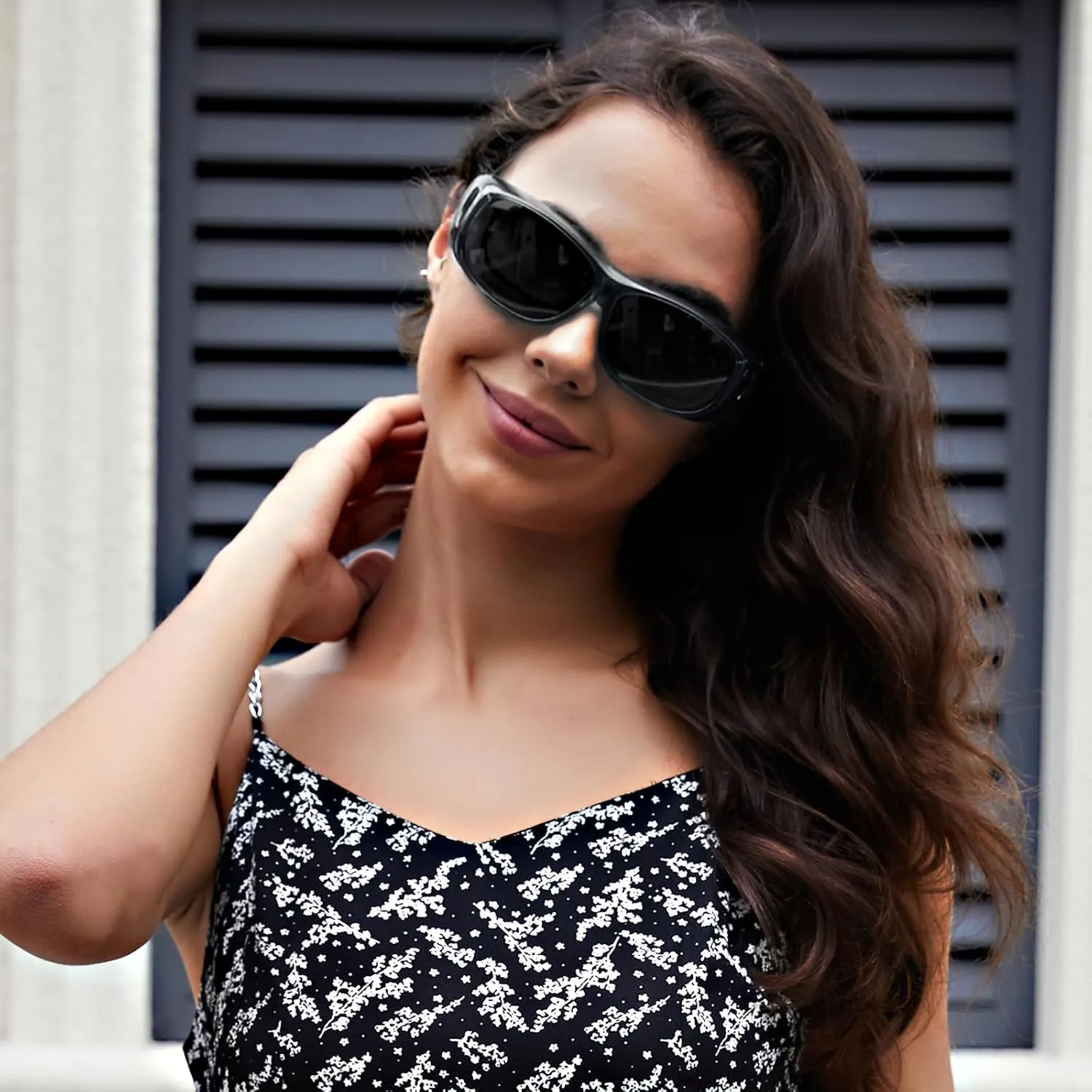 DUCO Fit Over Sunglasses for Men and Women Polarized UV400 Protection Wrap Around Driving Oversized Shades DC8968