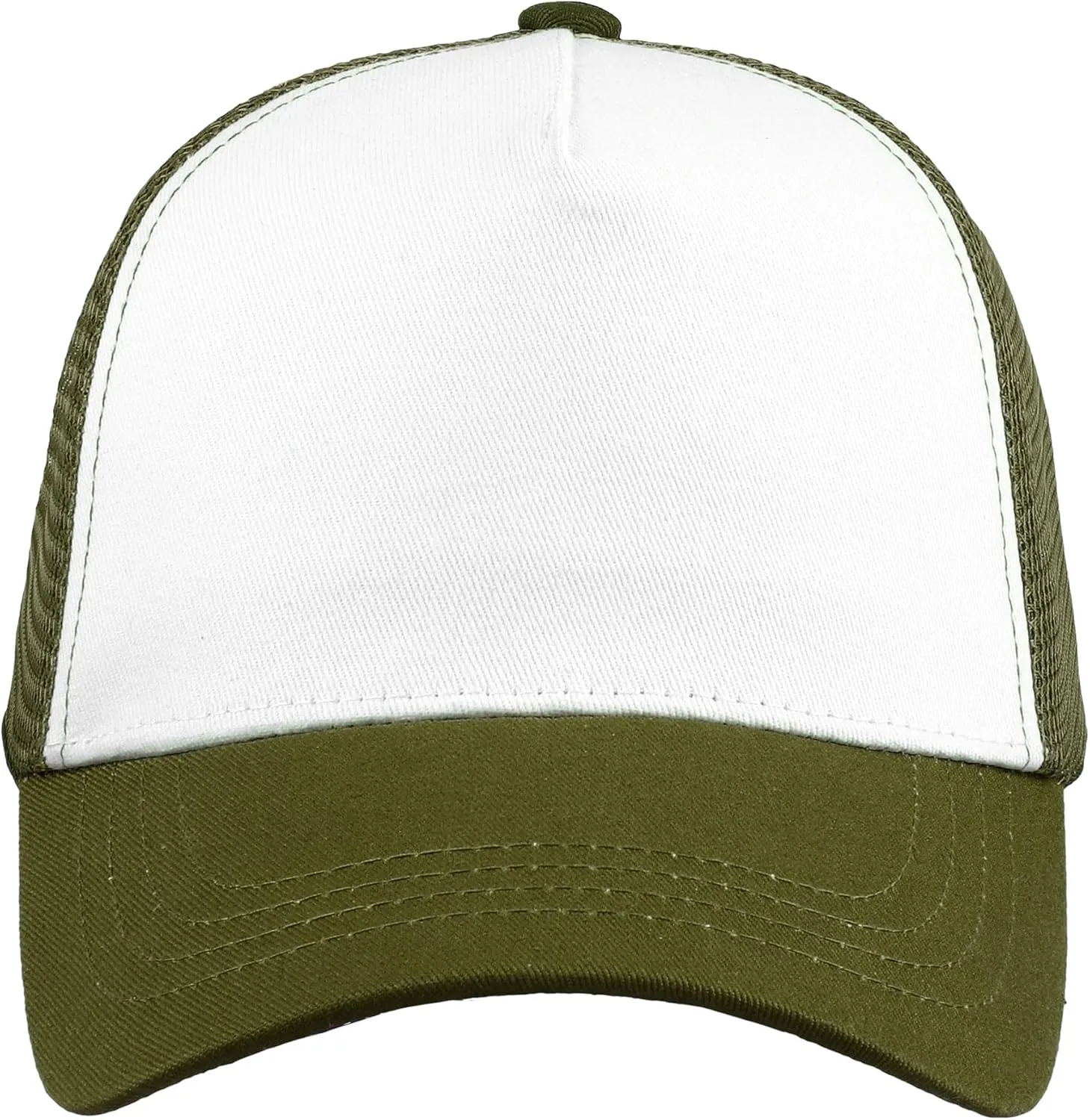 Falari 5-Panel Mesh Baseball Cap, Trucker Hat, Structured Plain Design, Cotton, Adjustable Size