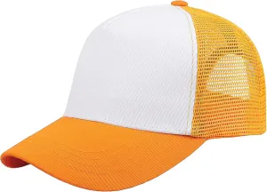 Falari 5-Panel Mesh Baseball Cap, Trucker Hat, Structured Plain Design, Cotton, Adjustable Size