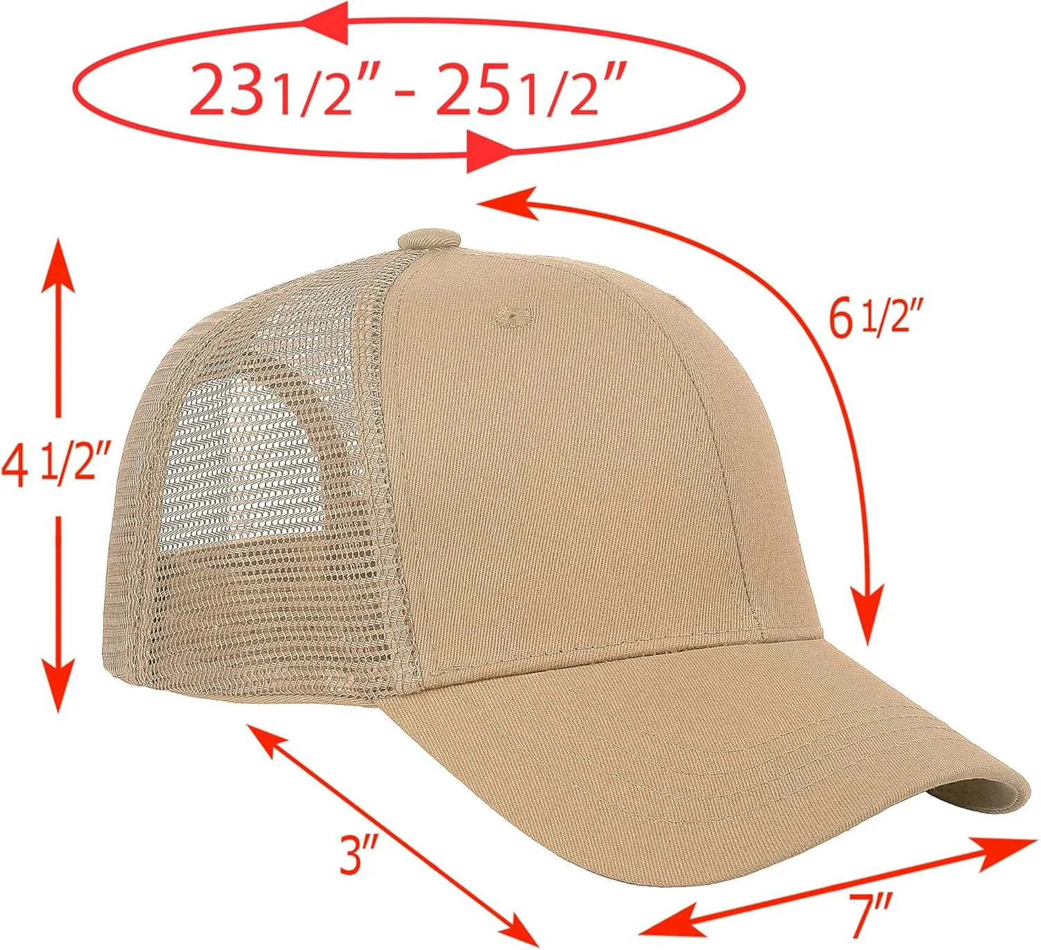 Falari Trucker Hat Baseball Cap Structured Plain Design 6 Panel, Adjustable Size
