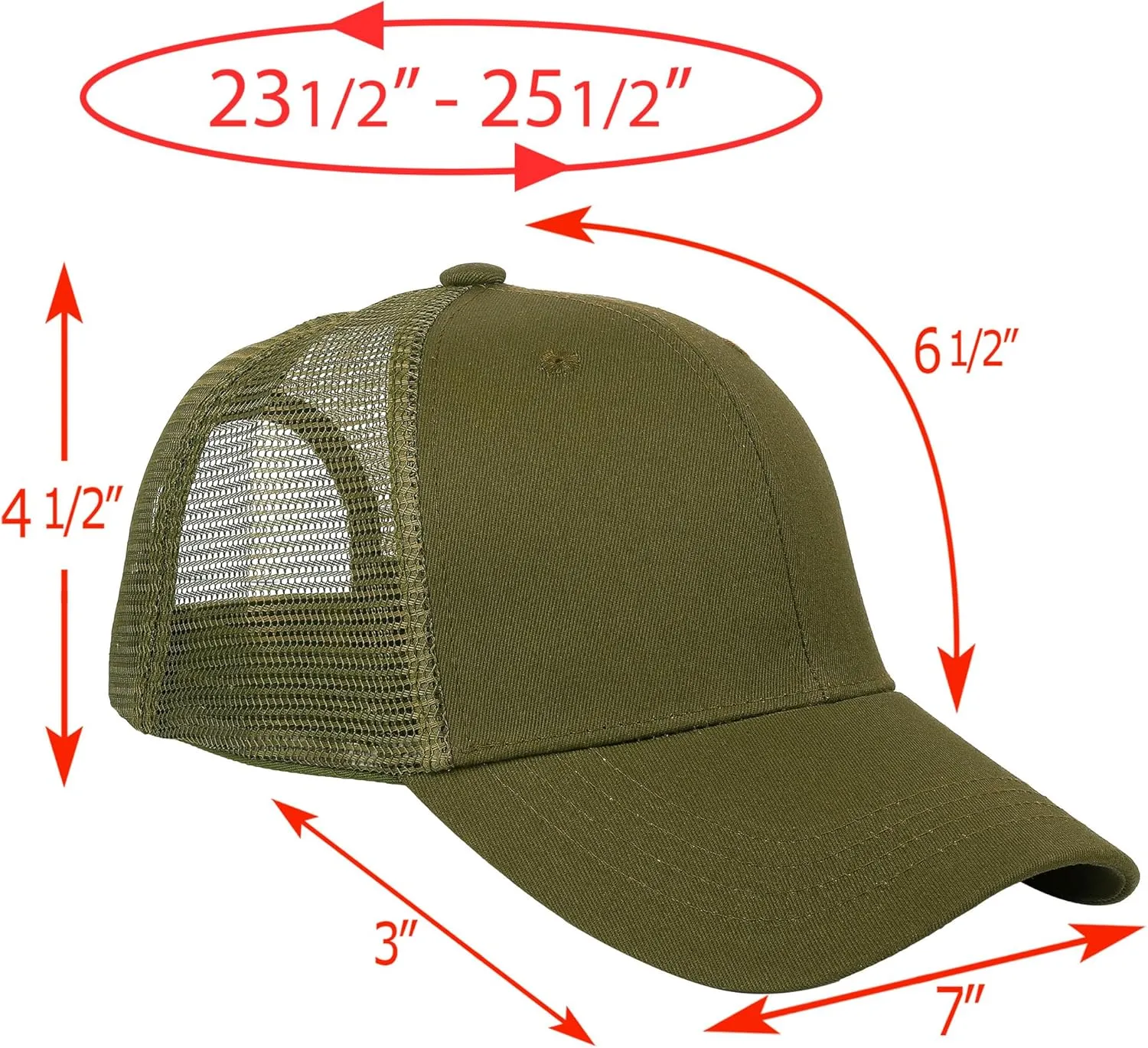 Falari Trucker Hat Baseball Cap Structured Plain Design 6 Panel, Adjustable Size