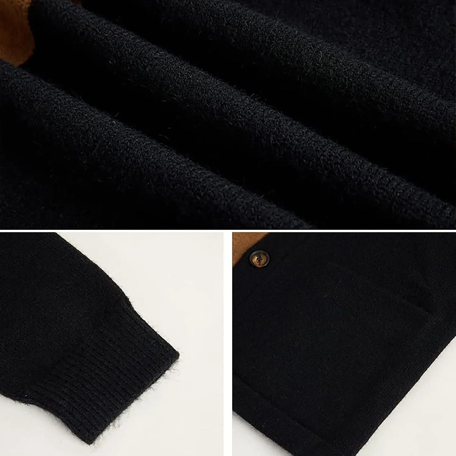 Fashion Jackets for Men Cardigan Sweaters Casual Shawl Long Sleeve Color Block Button Up Knited Coats