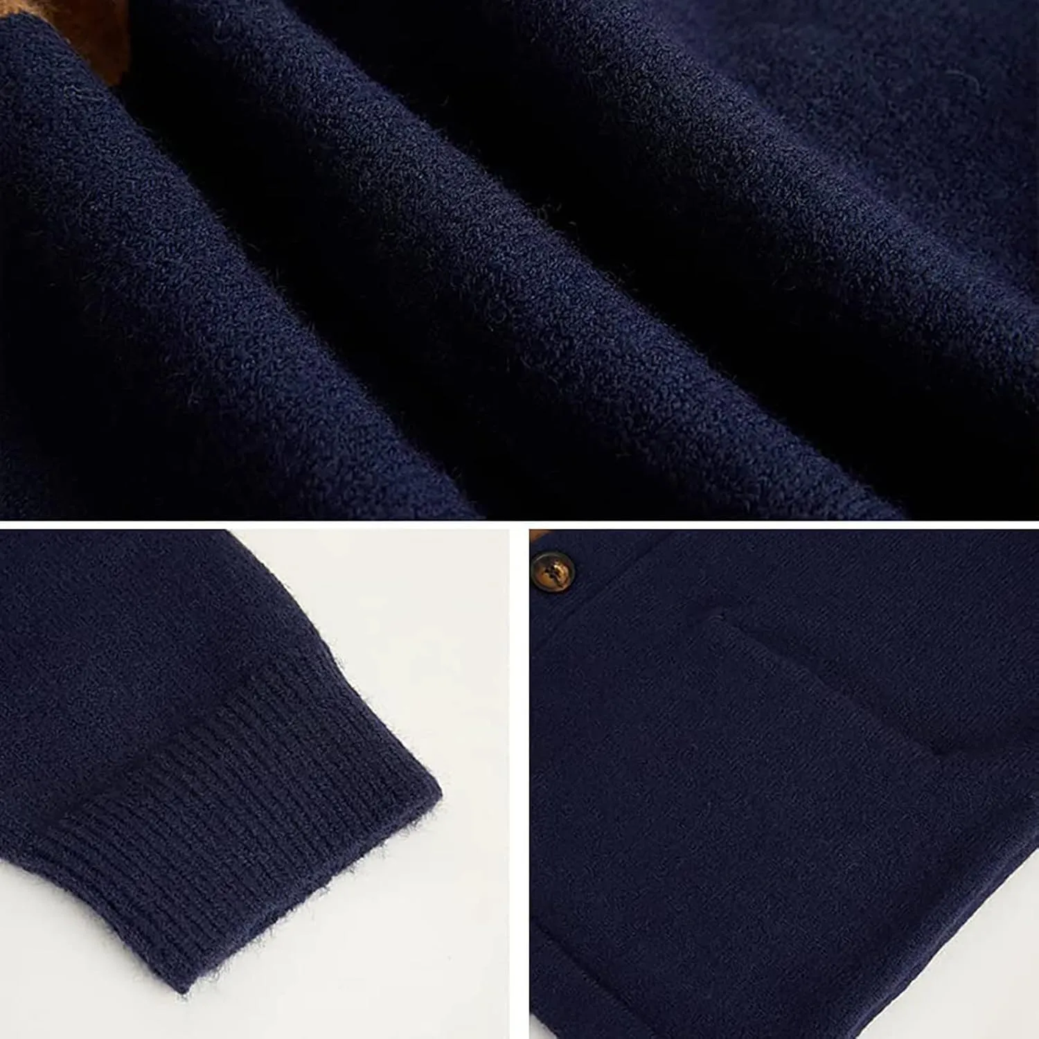 Fashion Jackets for Men Cardigan Sweaters Casual Shawl Long Sleeve Color Block Button Up Knited Coats