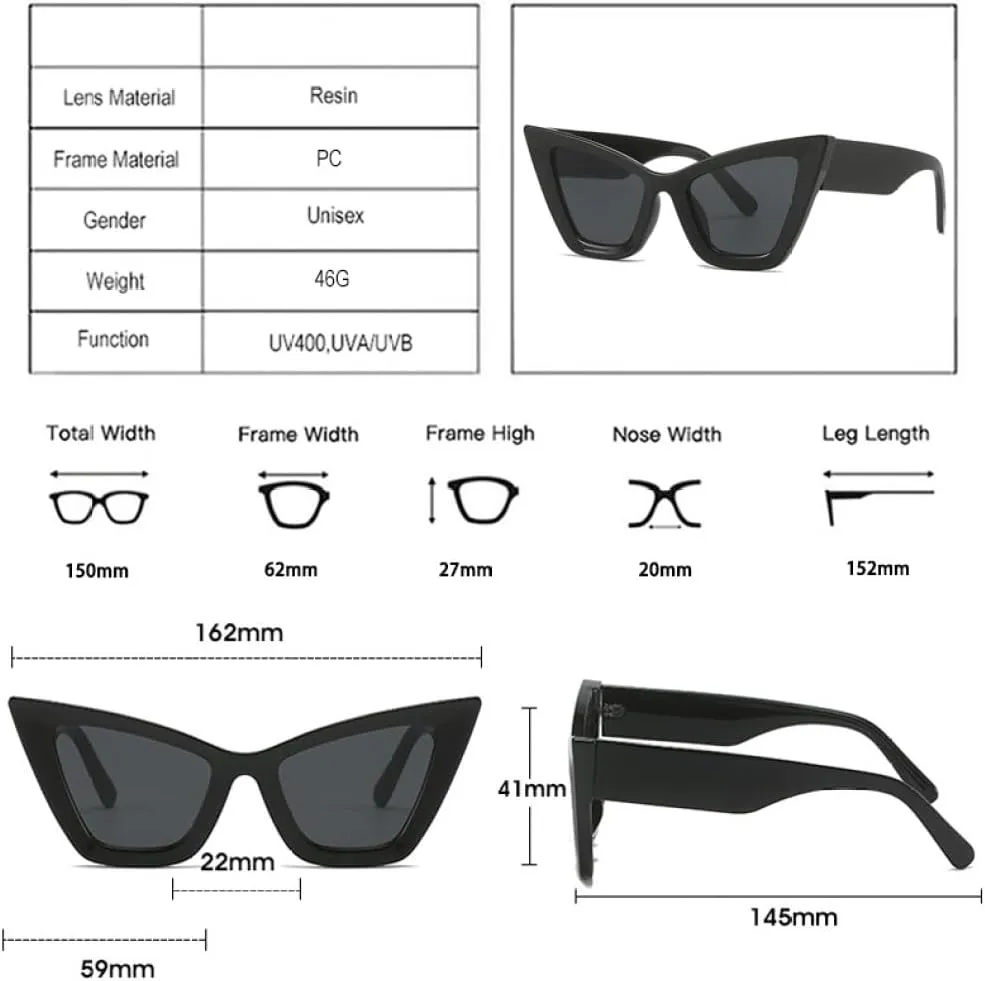 Fashion Oversized Cat Eye Women Sunglasses Vintage Gradient Shades UV400 Men Trending Sun Glasses