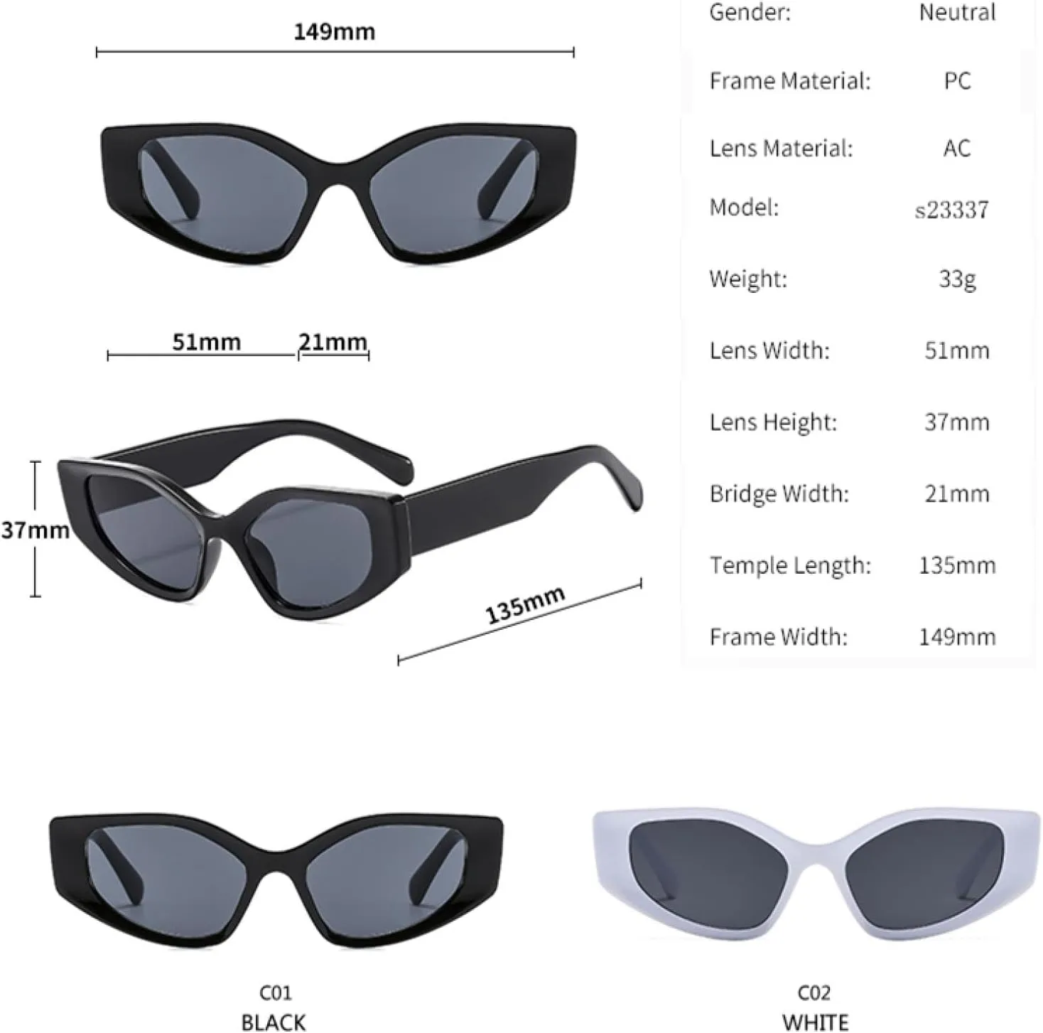 Fashion Polygon Cat Eye Women Sunglasses Vintage Uv400 Men Trending