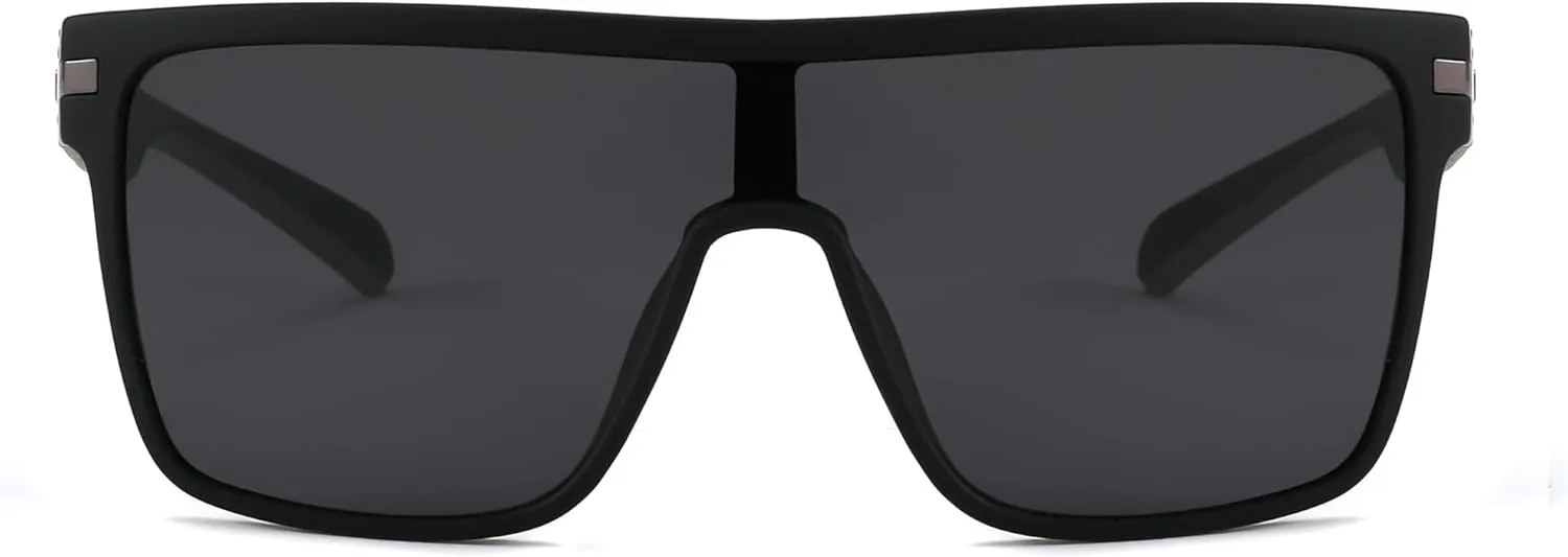 FEISEDY Flat Top TR90 Polarized Sports Sunglasses Trendy Oversized Square Shades Women Men UV400 B0104