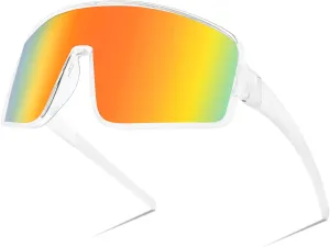 FEISEDY Sports Sunglasses, Polarized Oversized Shield for Women Men Youth, Baseball Cycling Running Outdoor Visor B2988