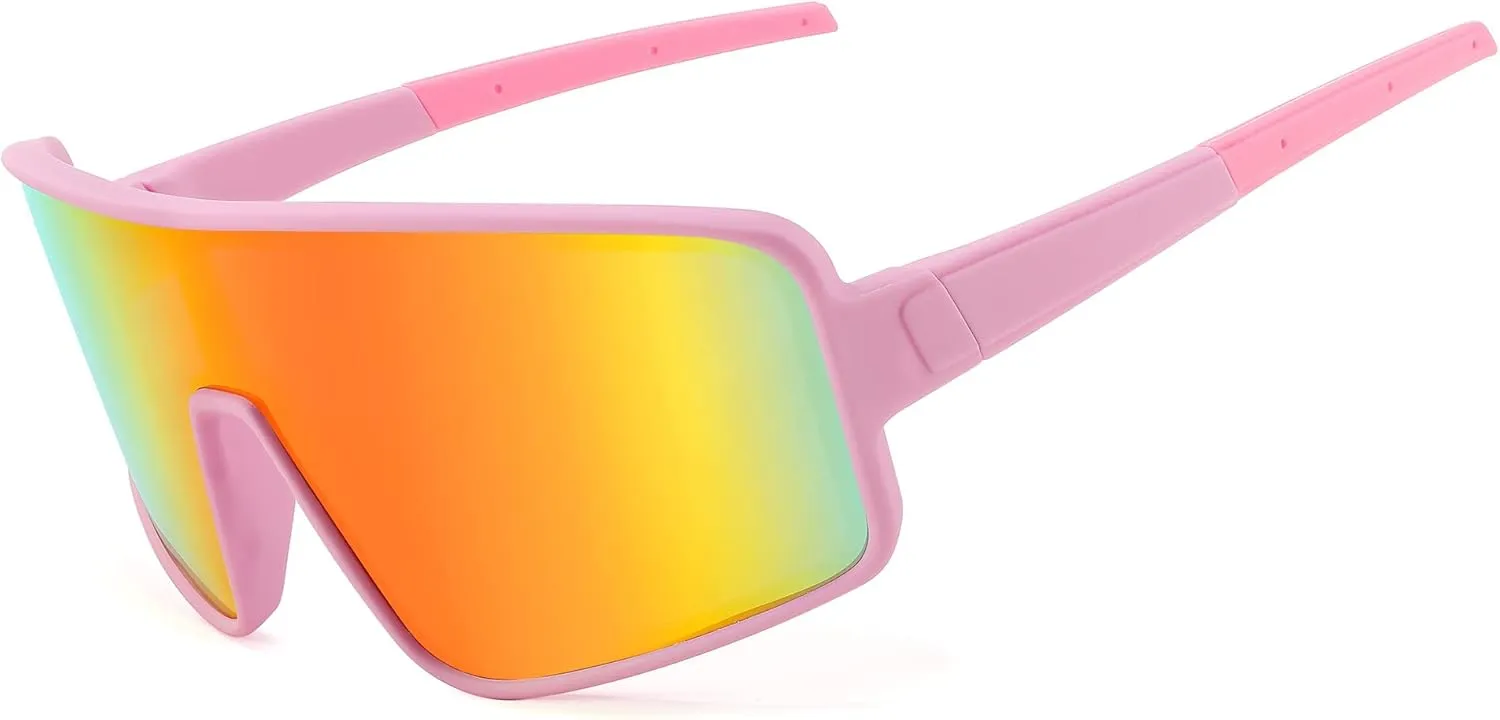 FEISEDY Sports Sunglasses, Polarized Oversized Shield for Women Men Youth, Baseball Cycling Running Outdoor Visor B2988